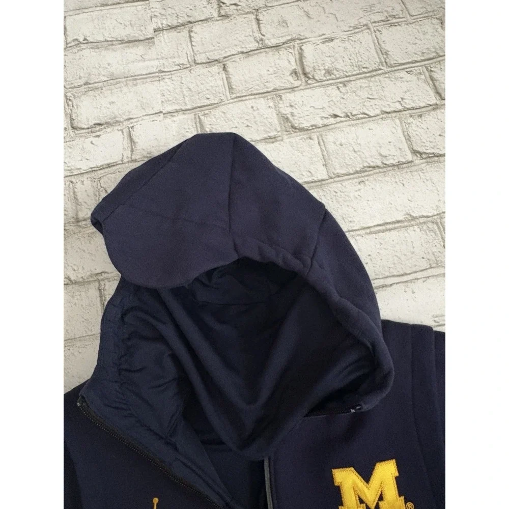 Jordan Hoodie Men Medium Blue 465 Icon‎ Fleece Michigan Wolverines Tech Full Zip
